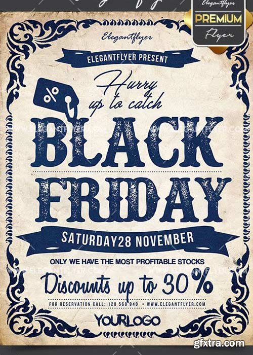 Black Friday V02 Flyer PSD Template + Facebook Cover