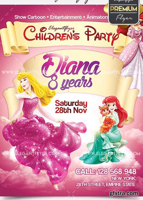 Children’s Party V02 Flyer PSD Template + Facebook Cover