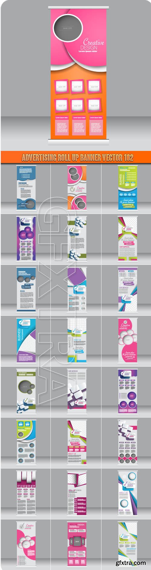 Advertising Roll up banner vector 102