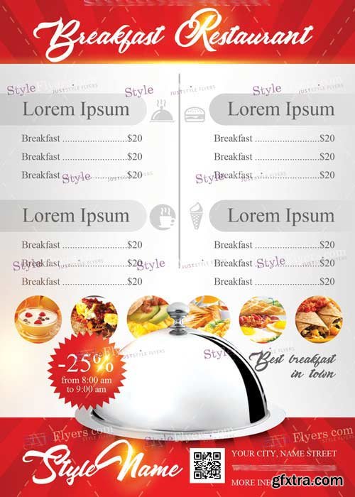 Breakfast Restaurant PSD V12 Flyer Template