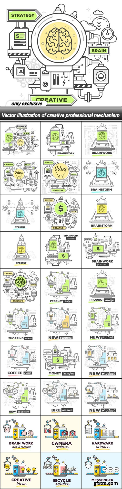 Vector illustration of creative professional mechanism - 31 EPS