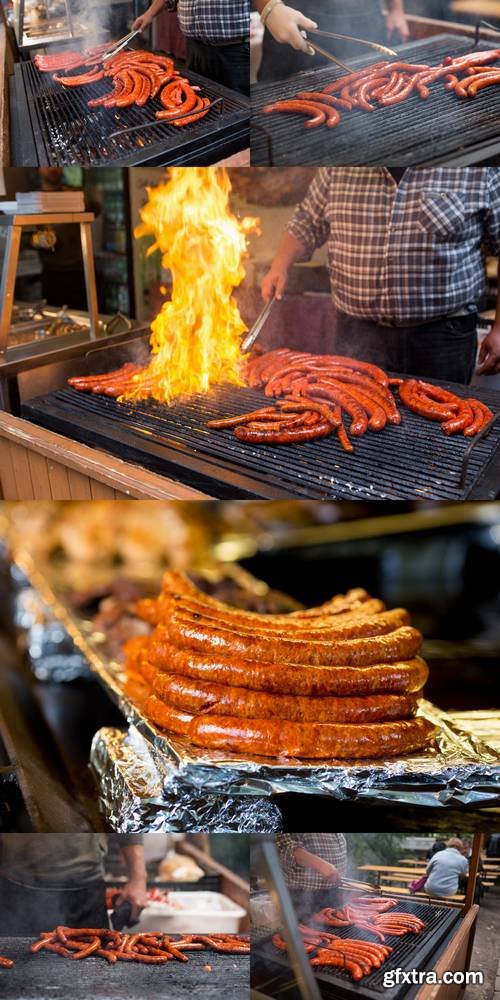 Spicy Browned Sausages on the Hot Flat Grill