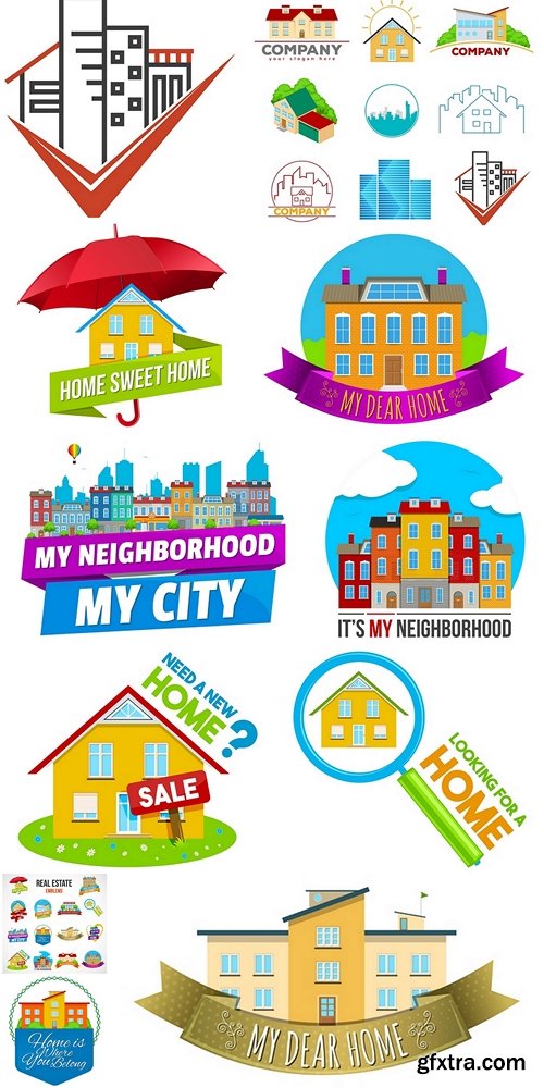 Real Estate Emblem Set