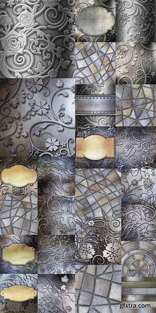 Seamless metallic tiles background part 2