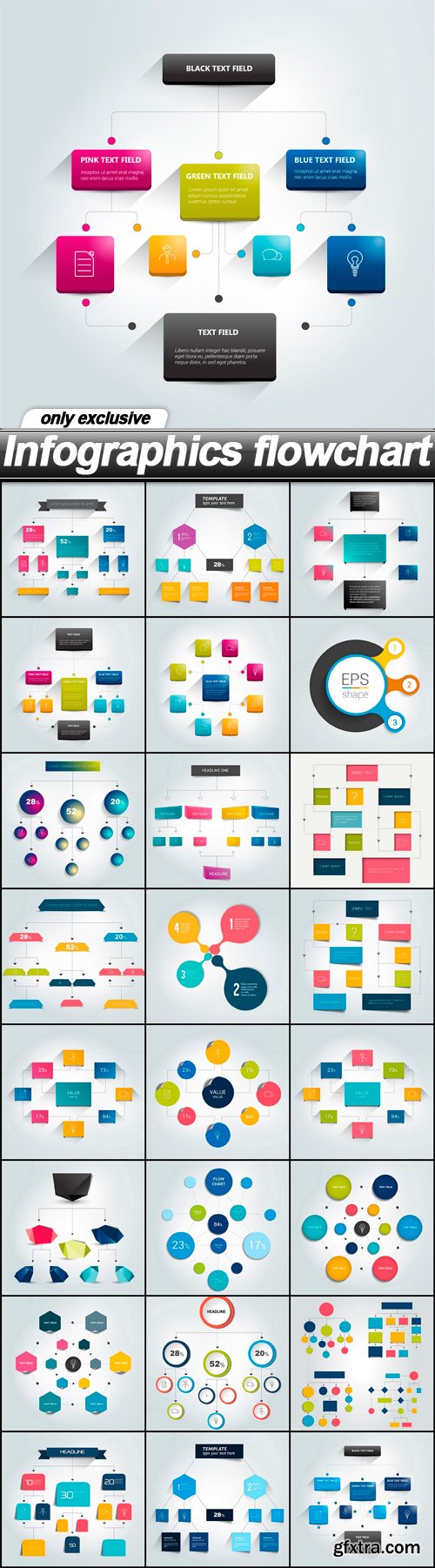 Infographics flowchart - 25 EPS