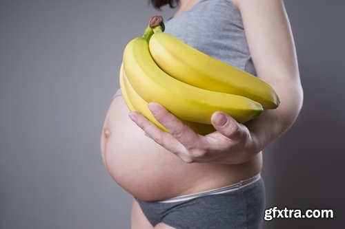 Collection of woman girl eats a banana vitamins healthy food 25 HQ Jpeg