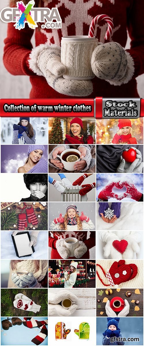 Collection of warm winter clothes crocheted mittens gloves hot drink 25 HQ Jpeg