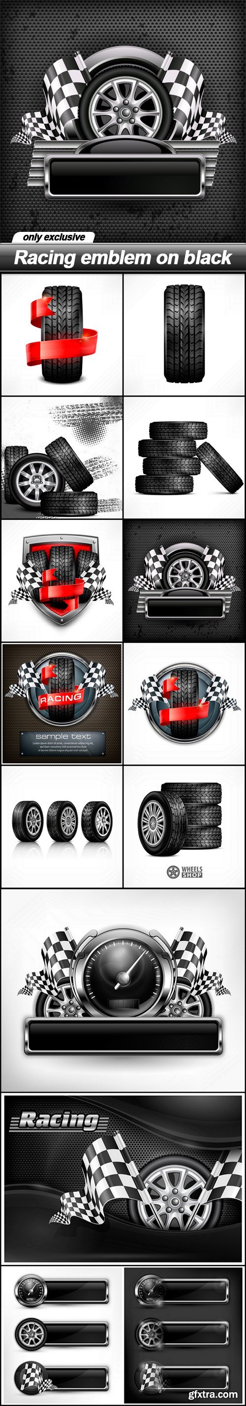 Racing emblem on black - 13 EPS