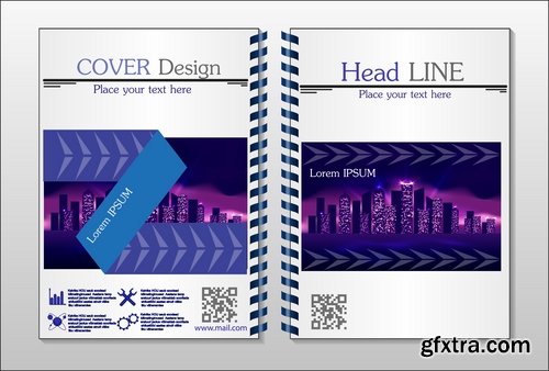 Collection book cover journal notebook flyer card business card banner vector image 7-25 EPS