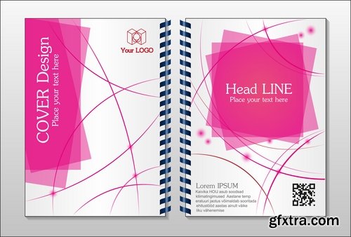 Collection book cover journal notebook flyer card business card banner vector image 7-25 EPS