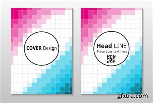 Collection book cover journal notebook flyer card business card banner vector image 7-25 EPS