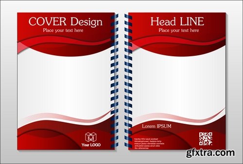 Collection book cover journal notebook flyer card business card banner vector image 7-25 EPS