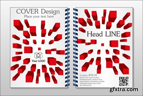 Collection book cover journal notebook flyer card business card banner vector image 7-25 EPS