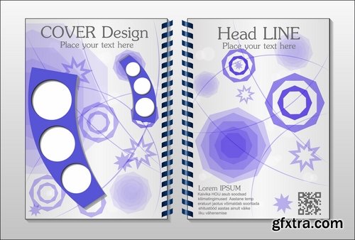 Collection book cover journal notebook flyer card business card banner vector image 7-25 EPS