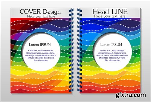 Collection book cover journal notebook flyer card business card banner vector image 7-25 EPS