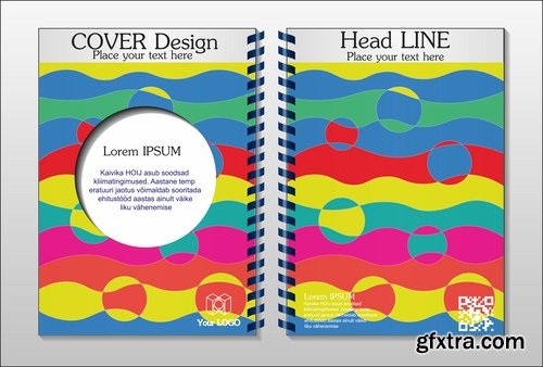 Collection book cover journal notebook flyer card business card banner vector image 7-25 EPS