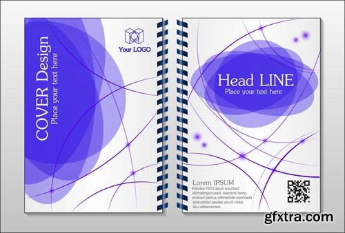 Collection book cover journal notebook flyer card business card banner vector image 6-25 EPS