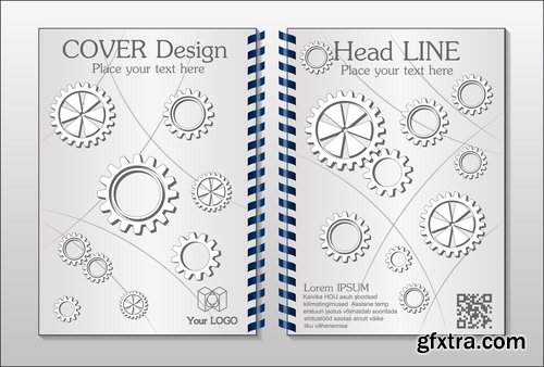 Collection book cover journal notebook flyer card business card banner vector image 6-25 EPS