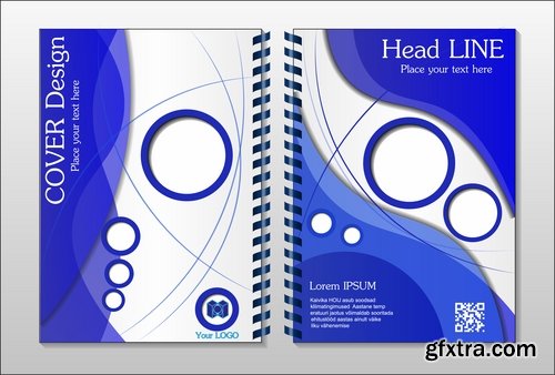 Collection book cover journal notebook flyer card business card banner vector image 6-25 EPS