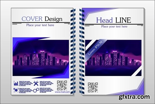 Collection book cover journal notebook flyer card business card banner vector image 6-25 EPS