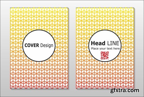 Collection book cover journal notebook flyer card business card banner vector image 6-25 EPS