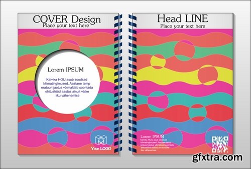 Collection book cover journal notebook flyer card business card banner vector image 6-25 EPS