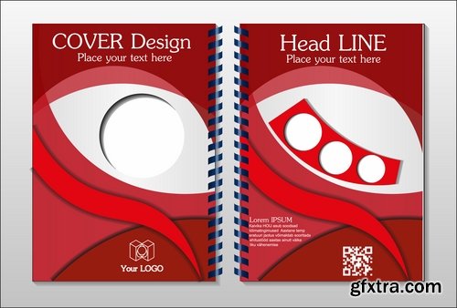 Collection book cover journal notebook flyer card business card banner vector image 6-25 EPS