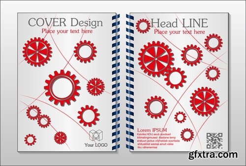 Collection book cover journal notebook flyer card business card banner vector image 6-25 EPS