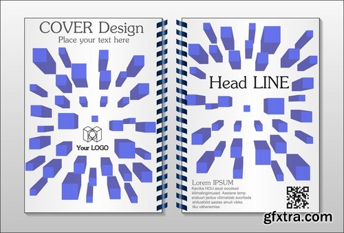 Collection book cover journal notebook flyer card business card banner vector image 6-25 EPS