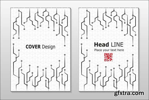 Collection book cover journal notebook flyer card business card banner vector image 6-25 EPS