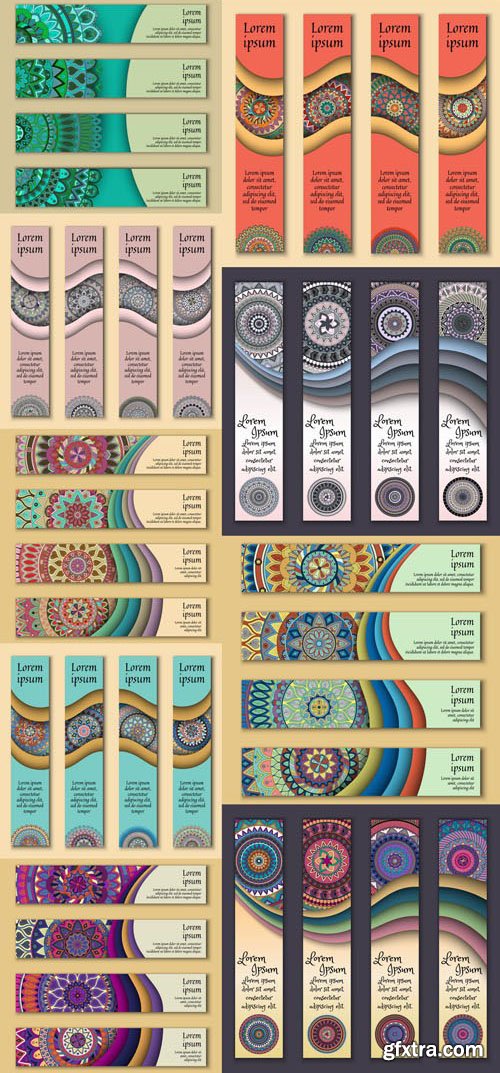 Tribal & Ethnic Ornamental Banners 2 - 19xEPS