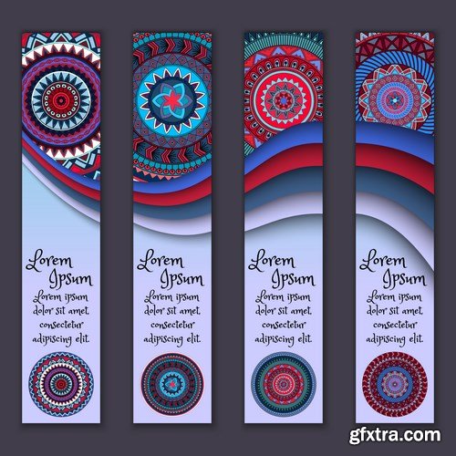 Tribal & Ethnic Ornamental Banners 2 - 19xEPS