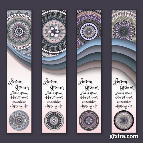 Tribal & Ethnic Ornamental Banners 2 - 19xEPS