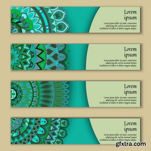 Tribal & Ethnic Ornamental Banners 2 - 19xEPS