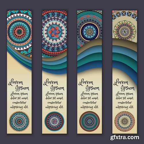 Tribal & Ethnic Ornamental Banners 2 - 19xEPS