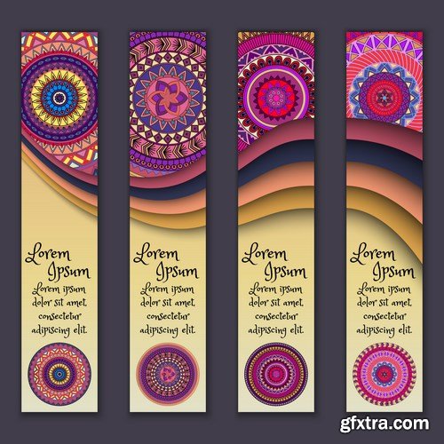 Tribal & Ethnic Ornamental Banners 2 - 19xEPS