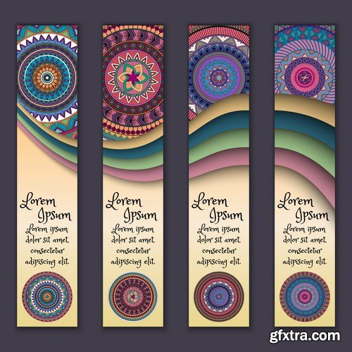 Tribal & Ethnic Ornamental Banners 2 - 19xEPS