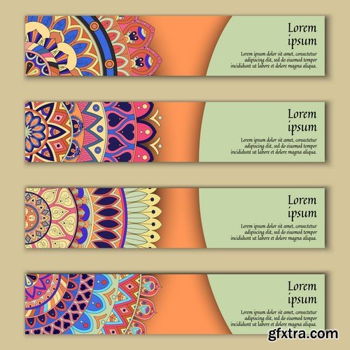 Tribal & Ethnic Ornamental Banners 2 - 19xEPS