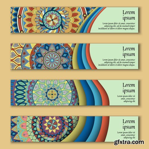 Tribal & Ethnic Ornamental Banners 2 - 19xEPS