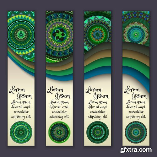 Tribal & Ethnic Ornamental Banners 2 - 19xEPS