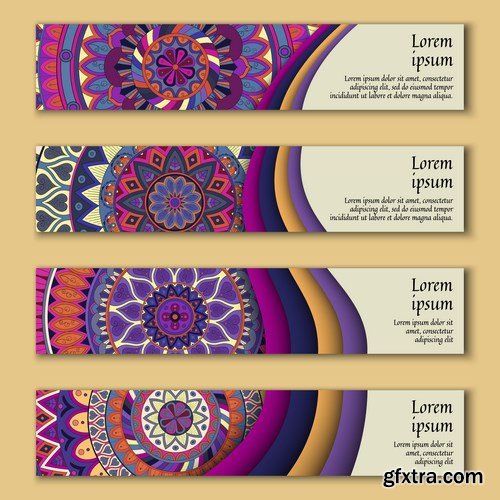 Tribal & Ethnic Ornamental Banners 2 - 19xEPS