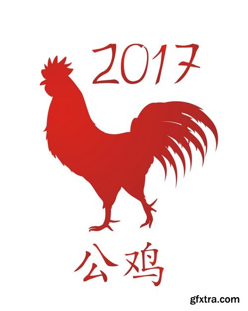 New Year 2017 Fire Rooster 2 - 18xEPS