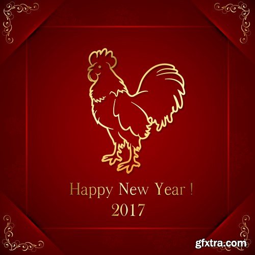 New Year 2017 Fire Rooster 2 - 18xEPS