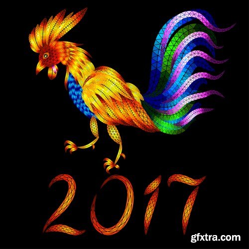 New Year 2017 Fire Rooster 2 - 18xEPS