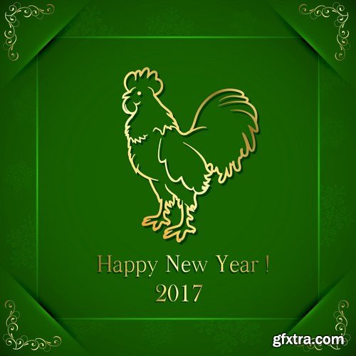 New Year 2017 Fire Rooster 2 - 18xEPS