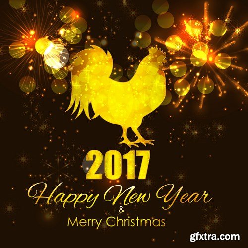 New Year 2017 Fire Rooster 2 - 18xEPS