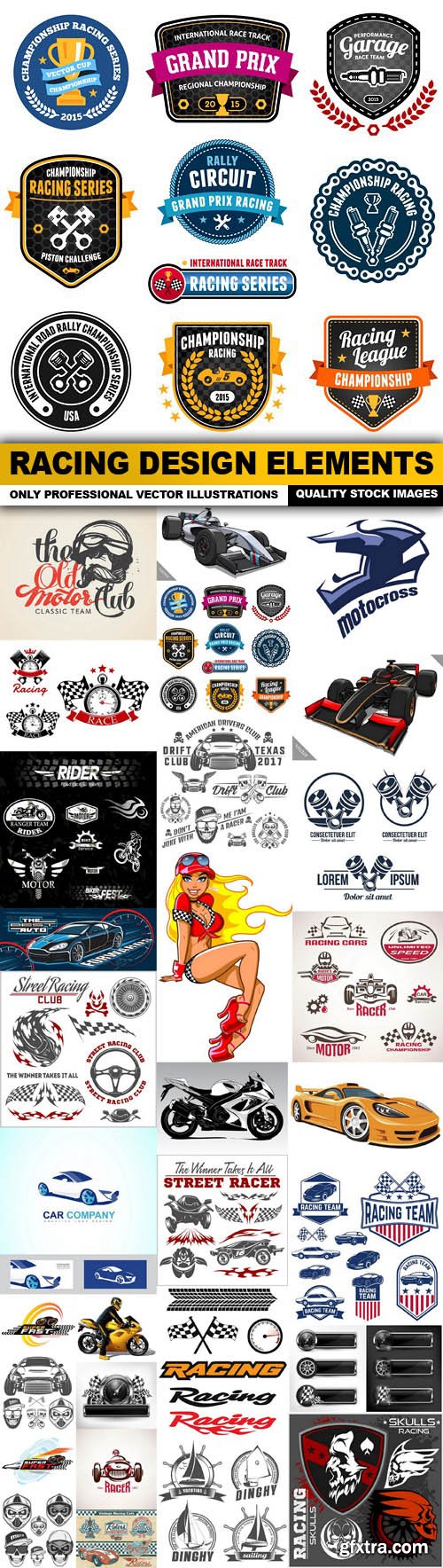 Racing Design Elements - 30 Vector