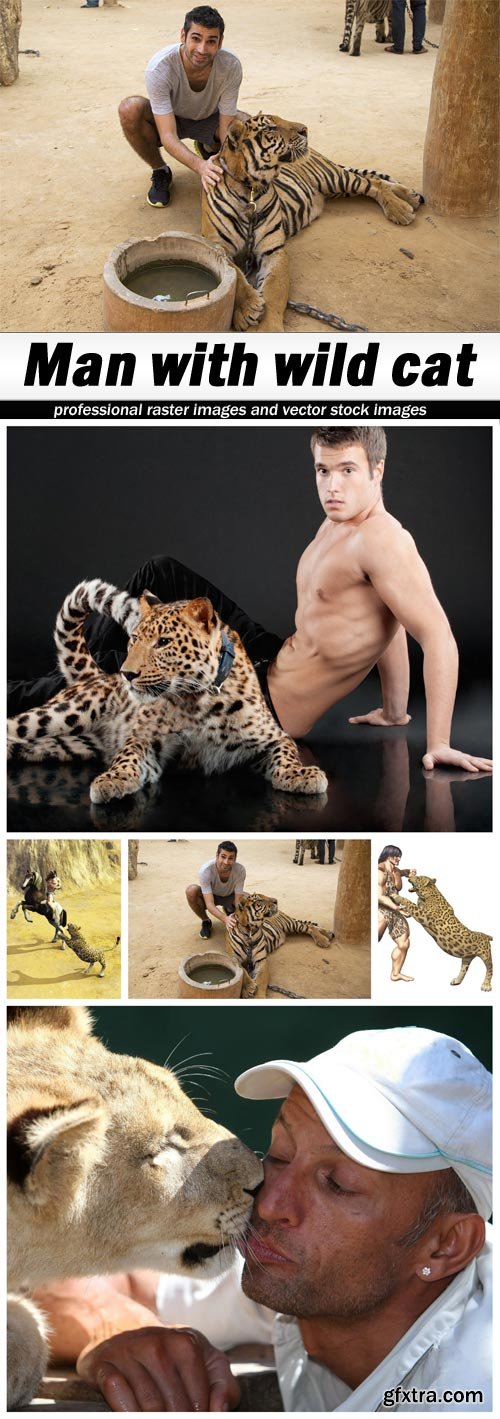 Man with wild cat - 5 UHQ JPEG