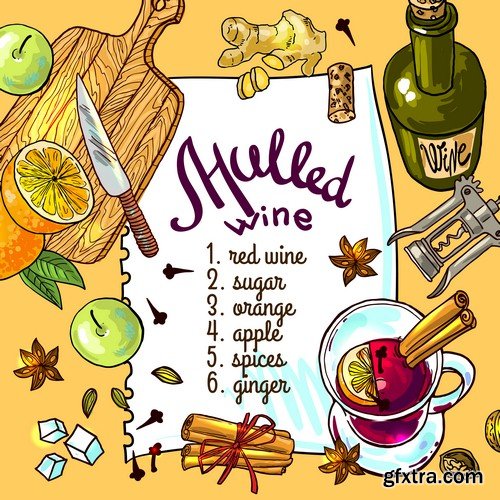 Mulled wine illustration - 8 EPS