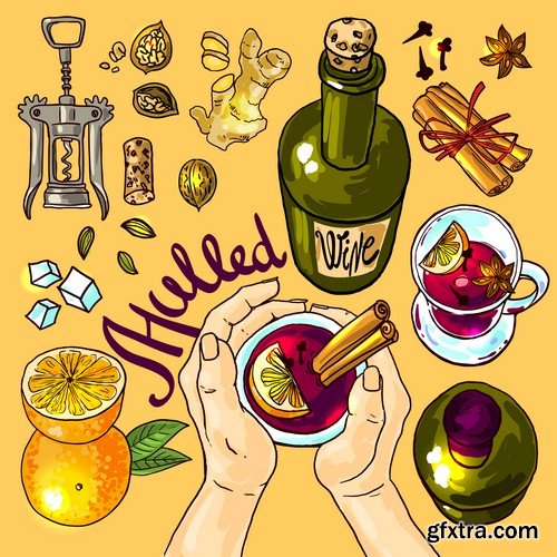 Mulled wine illustration - 8 EPS